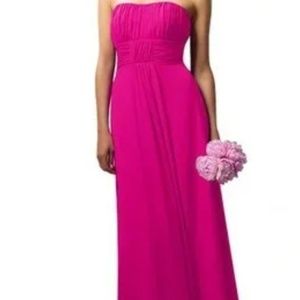 Persimmon Strapless Formal Dress